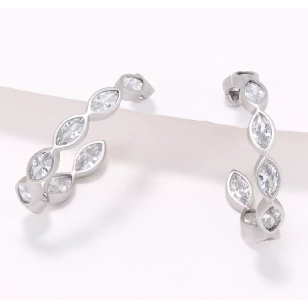 FREIDA ROTHMAN Sterling Silver Amazonian Allure Marquise Earrings
